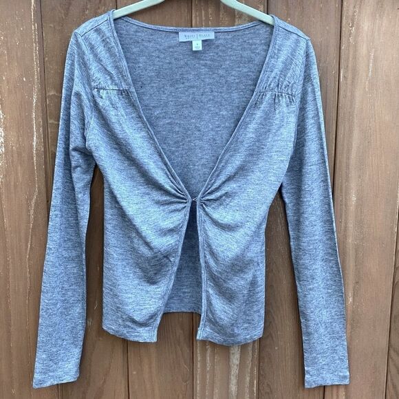 White House Black Market gray wool blend cardigan/topper Sz S EUC! - Picture 1 of 5